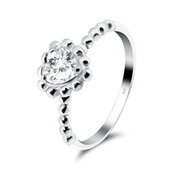 Heart CZ Silver Ring NSR-542